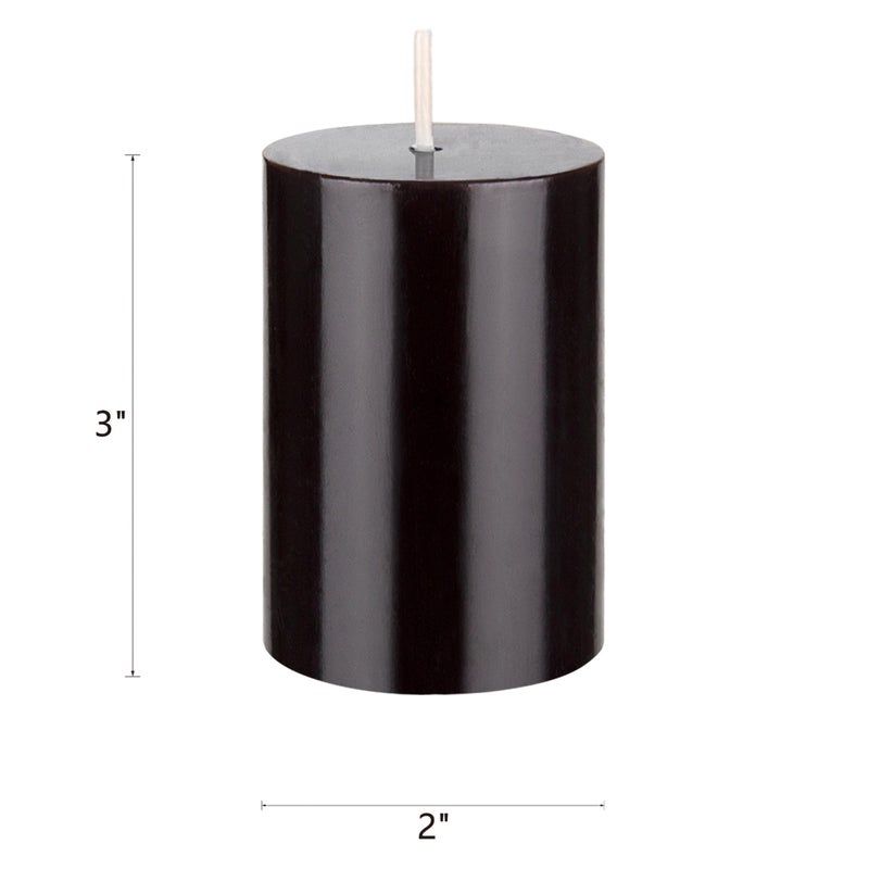 Mega Candles 3 pcs Unscented Solid Black Pillar Candles, Hand Poured Premium Wax Candle 2 Inch x 3 Inch, Home DÃ©cor, Spas, Weddings, Occasions, Party, Centerpieces, Holidays, Vigils, Prayers - Image 2